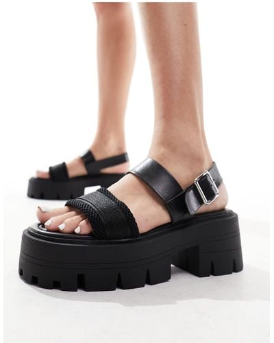 ASOS Follower Chunky Flat Sandals - Black