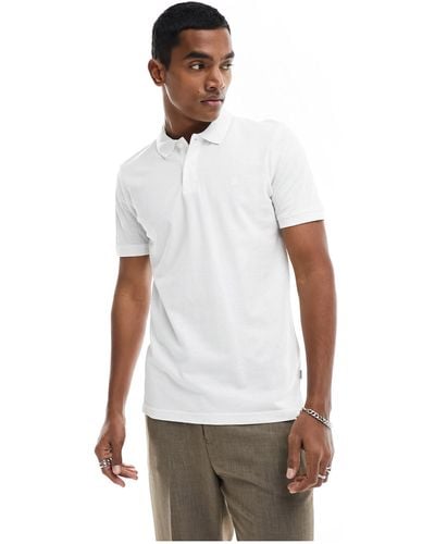 Jack & Jones Essentials - Slim-fit Piqué Poloshirt Met Logo - Wit