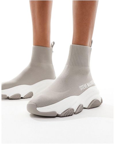 Steve Madden – prodigy – gestrickte sock-sneaker - Weiß