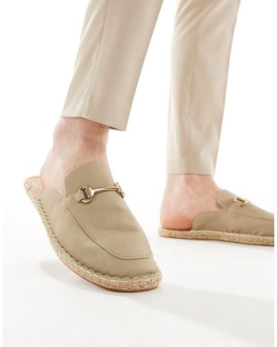 ASOS Mule Espadrille With Gold Snaffle - Natural