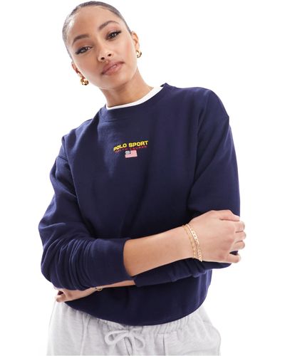Polo Ralph Lauren Sport Capsule Sweatshirt With Central Logo - Blue