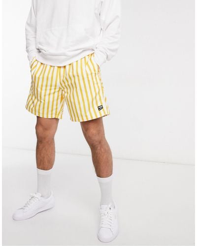 PUMA Downtown Striped Shorts - Yellow