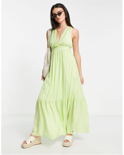 Maison Scotch Maxi Dress With Open Back - Green