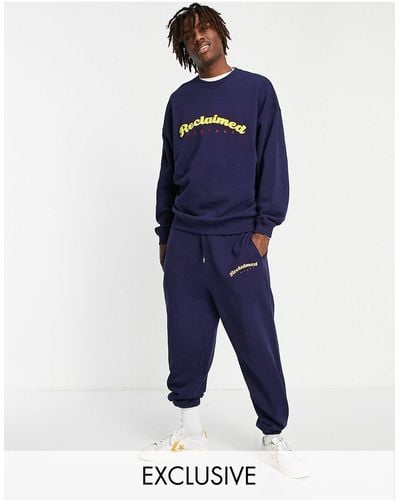 Reclaimed (vintage) Inspired Relaxed sweatpants With Logo - Blue