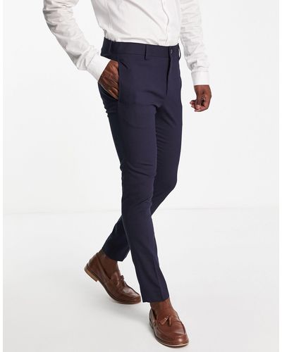 Bolongaro Trevor Plain Super Skinny Suit Pants - Blue