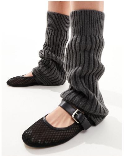 Reclaimed (vintage) Knitted Leg Warmer - Grey
