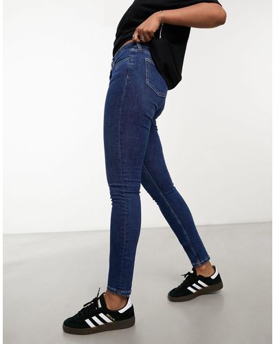 Weekday Spare - jean skinny à taille mi-haute - Bleu