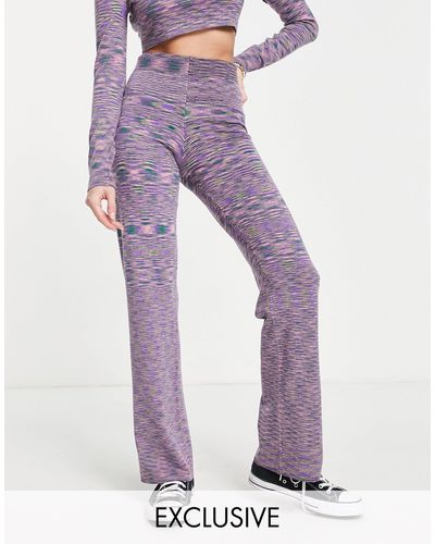 Reclaimed (vintage) Inspired - pantalon d'ensemble teint par section - Violet