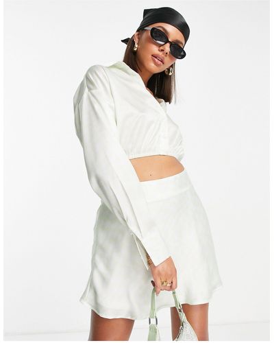 Missguided Co-ord Crop Shirt - White