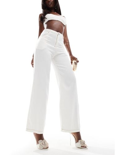 Missy Empire Wide Leg Jeans Co-ord - White