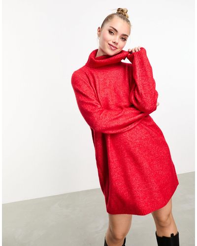 Nobody's Child Robe courte oversize en maille - Rouge