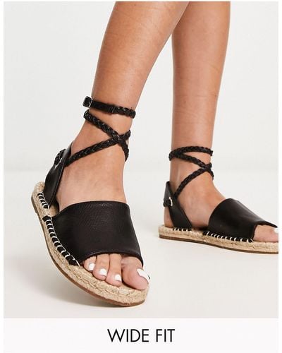 ASOS Wide Fit Jelly Rope Tie Espadrilles Sandals - White