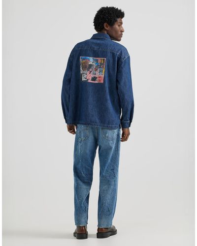 Lee Jeans X jean-michel basquiat – capsule – jeanshemd zum drüberziehen im worker-stil - Blau