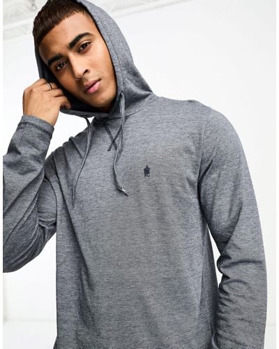 French Connection Hooded Long Sleeve Micro Feeder Top - Gray