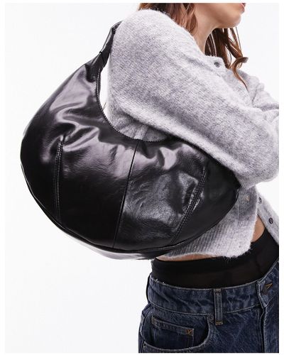 TOPSHOP Samira - sac porté épaule incurvé - Noir