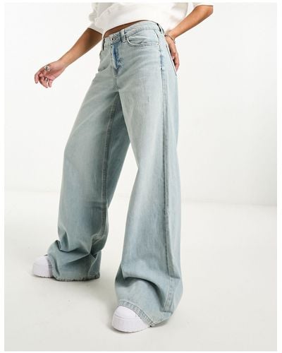 Bershka – jeans mit superweitem schnitt - Blau