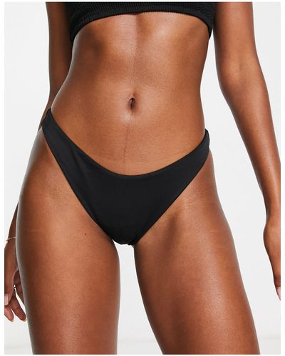 Weekday – hoch geschnittene bikinihose aus polyester - Schwarz