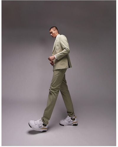 TOPMAN Slim Suit Pants - Gray