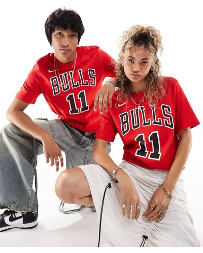 Nike Basketball Nba chicago bulls demar derozan essential - t-shirt unisex rossa con stampa - Rosso