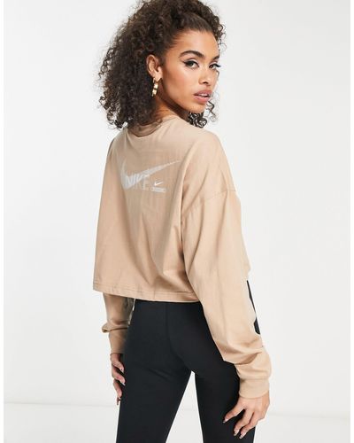 Nike Swish Long Sleeve Top - Natural