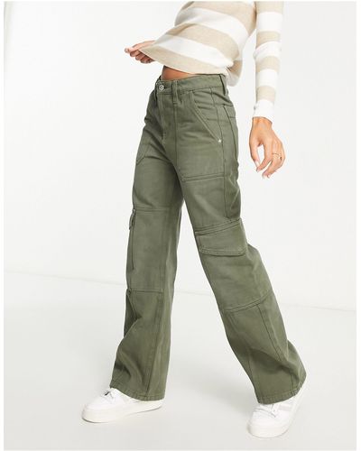Miss Selfridge Jeans cargo ampi kaki - Verde