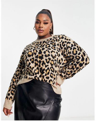 Mango Leopard Print Sweater - Black