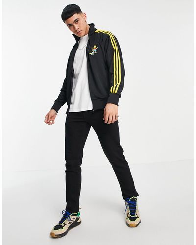 adidas Originals X the simpsons firebird - giacca sportiva nera con tre strisce - Multicolore