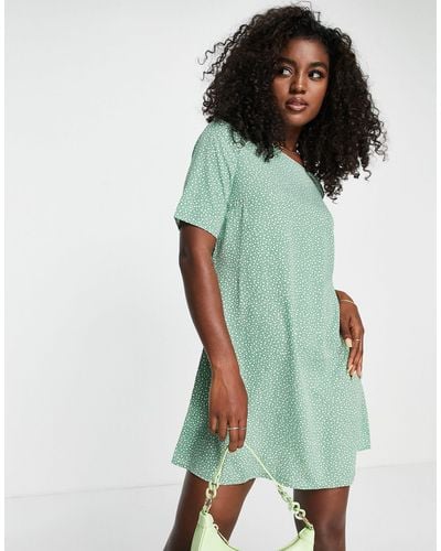 Glamorous Short Sleeve Shift Dress - Green