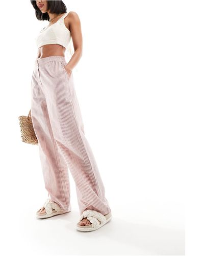 ASOS Pull On Trouser With Tab Waistband - Pink