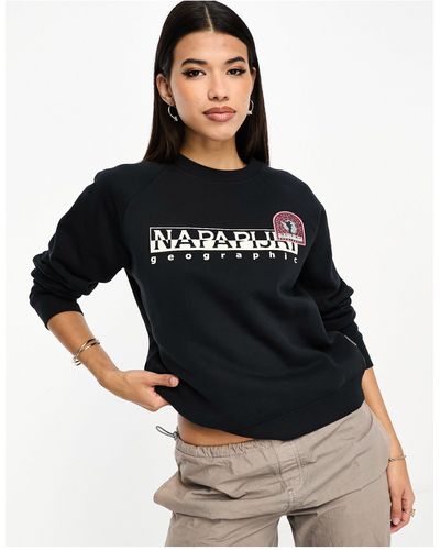 Napapijri Montal Chest Logo Fleece Sweatshirt - Black