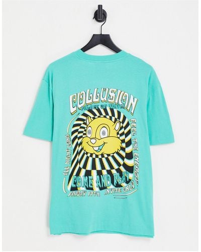 Collusion T-shirt à imprimé écureuil - Bleu