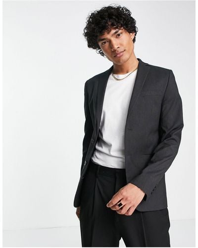 Bolongaro Trevor Plain Super Skinny Suit Jacket - Black