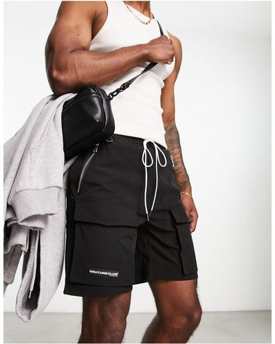 The Couture Club Pantalones cortos cargo s con diseño - Negro