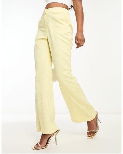 Twisted Tailor Jacquard Flare Suit Pants - Natural