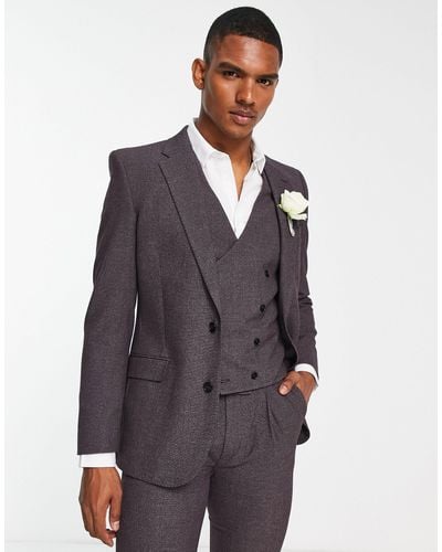 Noak Super Skinny Premium Fabric Suit Jacket - Grey