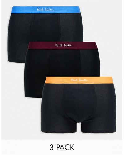 PS by Paul Smith Paul smith - confezione da 3 boxer aderenti neri con elastico colorato - Nero