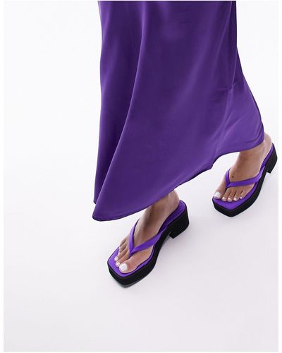 TOPSHOP Whisper Toe Thong Platform Chunky Sandals - Purple