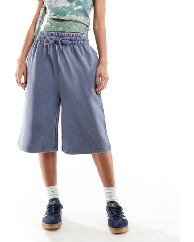 ASOS Heavyweight Longline Sweat Shorts - Blue