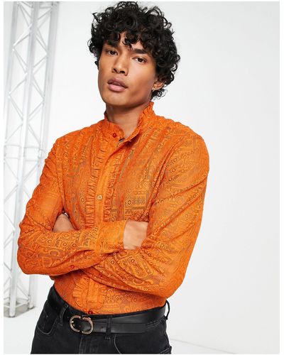 ASOS Normaal Gehaakt Overhemd - Oranje