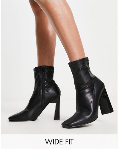Public Desire – true – ankle-boots aus em pu mit mittelhohem absatz, - Schwarz