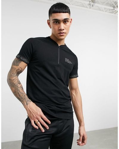 Bershka Muscle Fit Polo T-shirt - Black