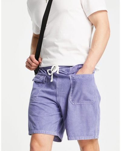 ASOS Boxy Shorts With Cargo Pockets - Blue