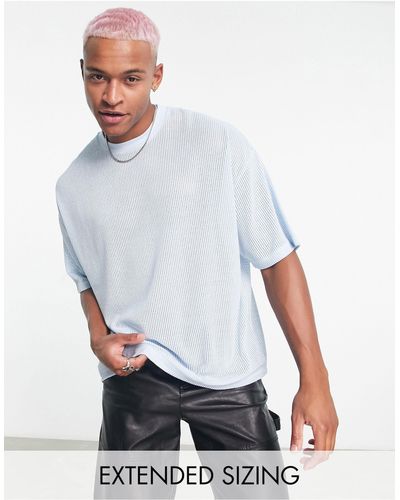 ASOS T-shirt oversize en tulle texturé - Blanc
