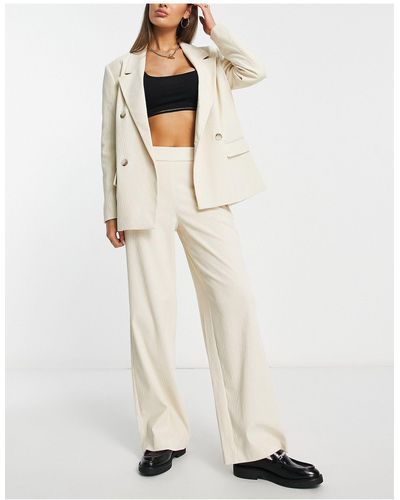 SELECTED Femme – elegante anzughose aus cord - Weiß