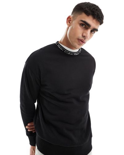 Calvin Klein Running Logo Comfort Sweatshirt - Black