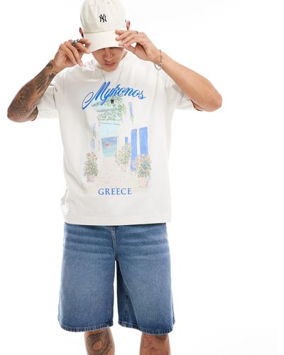 Abercrombie & Fitch Preppy Luxe Destination Print T-shirt - Blue