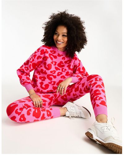 Never Fully Dressed Leopard Knitted Jumper - Red