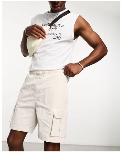 Karlkani Pantalones cortos cargo con logo - Blanco