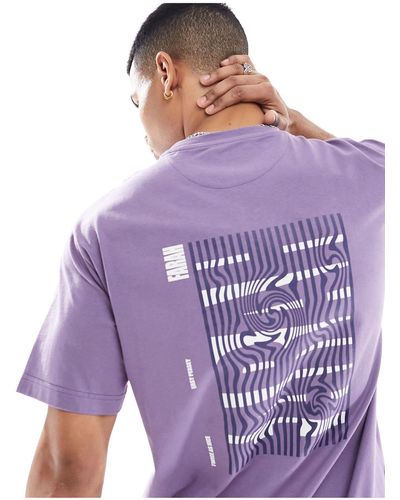 Farah Damon Back Print T-shirt - Purple