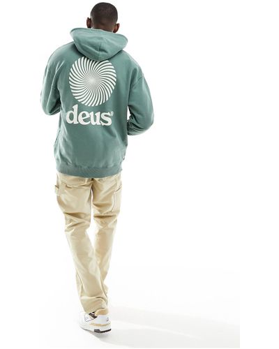 Deus Ex Machina Sweat à capuche à motif vortex - Vert